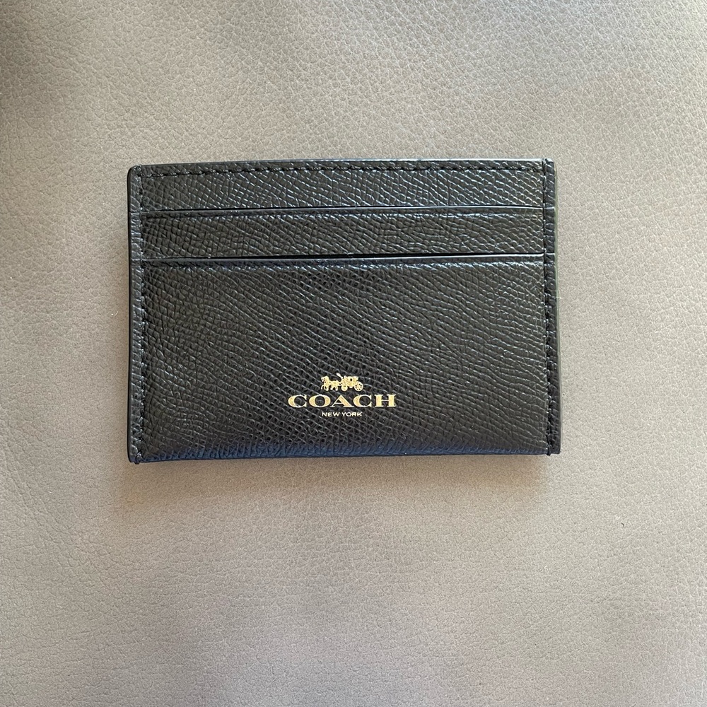 Coach Black Leather Card Case
